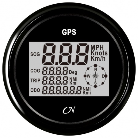 CN-Instrument GPS-Tacho Digital schwarz/chrom, CN08SC